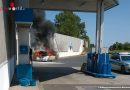 Deutschland: Taxi brennt an der Tankstelle bei Erbenheim