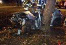 Deutschland: 25-Jähriger bei Autoanprall an Baum schwerst verletzt und eingeklemmt
