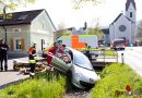 Vbg: Mit Pkw beim Wegfahren in Feldkirch erst gegen Mauer, dann in einen Bach