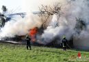 Oö: Neun Feuerwehren bekämpfen Bauernhofbrand in Fischlham