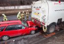 Vbg: Pkw-Lenker kracht in Frastanz mit Auto auf Kehrmaschine