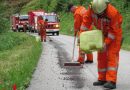 Oö: 800-m-Ölspur in Bad Goisern mit viel Manpower zu Leibe gerückt