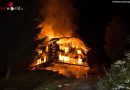 Tirol: Vollbrand eines Wohnhauses auf 880 m Seehöhe forderte Feuerwehren in Hart