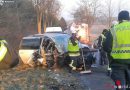 Nö: Fahrzeugbergung nach Pkw-Kollision mit Baum in Hornstein