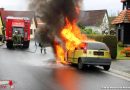 Bgld: Auto beginnt während Abschleppvorgang zu brennen → Fahrzeugvollbrand