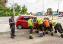 Nö: Pkw rutscht im Baustellenbereich der S5 über eine hohe Fahrbahnkante