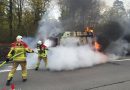 Schweiz: Lieferwagen auf der A6 bei Kapellen in Vollbrand