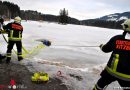 Tirol: Feuerwehr und Wasserettung üben Eisrettung in Kitzbühel