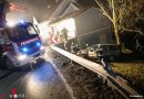 Oö: Pkw springt bei Verkehrsunfall in Kremsmünster über Leitschiene und landet auf Gastank