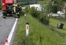 Oö: Böschungsfahrt nach Verkehrsunfall in Kremsmünster