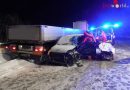 Stmk: Pkw-Lkw-Kollision bei winterlichen Bedingungen auf der Auffahrt zur S6 in Leoben