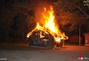 Schweiz: Waldhaus beim Pfadiheim in Luterbach in der Nacht niedergebrannt