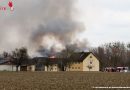 Oö: Brand am Bauernhof in Mauthausen → 12 Feuerwehren im Einsatz