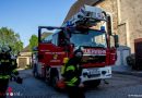 Oö: Brandeinsatzübung in der Ohlsdorfer Ortskirche → Unterstützung mit Hubrettungsgerät