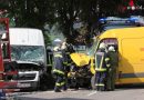 Oö: Zwei Personenrettungen nach heftigem Zusammenstoß zweier Kleintransporter bei Ottensheim