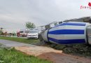 Bgld: Betonmischwagen-Lenker nach Umsturz des Fahrzeuges bei Pamhagen eingeklemmt