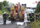 Oö: Drei Wehren bei Lkw-Anhängerbrand auf der Innkreisautobahn bei Pichl im Einsatz