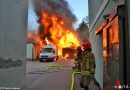 Oö: Lagerhallen-Großbrand im Rieder Stadtzentrum → Sechs Wehren im Einsatz