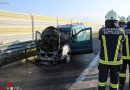 Oö: Autobrand auf der Westautobahn bei Sattledt