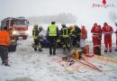 Oö / Nö: Mehrere Feuerwehreinsätze nach Unfällen bei Schneefall im Grenzgebiet von OÖ und NÖ