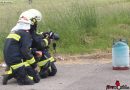 Oö: Gasflasche im Kofferraum umgefallen – Ausströmen des Gases