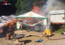 Schweiz: Zwei Zelte mit 300 Strohballen am Openair in St. Gallen in Vollbrand