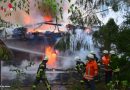 Deutschland: Überflutungen und Großbrand nach Unwetter im Raum Stade