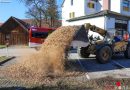 Oö: Brennende Hackschnitzel in Nahheizwerk in Steinbach an der Steyr