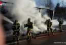 Oö: Sattelaufleger auf der A1 bei St. Georgen/Attergau in Flammen