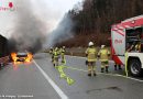 Sbg: Autobrand auf der A1 bei Thalgau