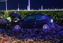 Oö: Auto in Thalheim bei Wels von Straße abgekommen und im Feld gelandet