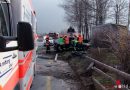 Schweiz: Pkw schleudert gegen Container: Lenker klemmt im Auto