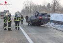 Oö: Zwei Leichtverletzte bei Autoüberschlag auf der A1 bei Vorchdorf