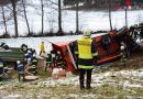 Oö: Langwieriger Bergungseinsatz nach Lkw-Unfall auf der B 38