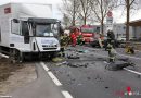 Oö: Autolenkerin stirbt bei Kollision zwischen Lkw und Pkw in Wallern an der Trattnach