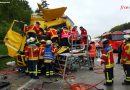 Deutschland: Erneut schwerer Lkw-Unfall mit schwieriger Personenrettung auf der BAB 5 bei Weingarten
