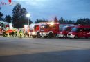 Nö: Zwei Katastrophenhilfsdienstzüge üben in Weistrach bei der Firma Brekner Palettenlogistik