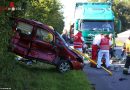 Oö: Schwerverletzter bei Kreuzungsunfall mit Lkw und Pkw in Wels