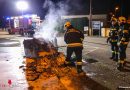 Oö: Jugendliche steckten Papiercontainer in Wels-Pernau in Brand