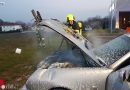 Oö: Autobrand auf Supermarkt-Parkplatz in Wilhering