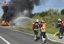 Nö: Gefahr durch Gasflaschen bei Transporterbrand auf der Südautobahn bei Wr. Neudorf