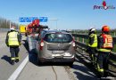 Nö: Feuerwehr Wiener Neudorf bringt Unfallfahrzeug von der Autobahn