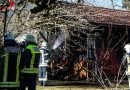 D: Großer Schaden beim Brand eines Gartenhauses