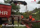 Nö: Uferböschung weggebrochen: Feuerwehr unterstützt Sicherungsarbeiten