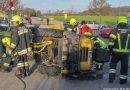 Oö: Ölaustritt aus einem umgestürzten Raddumper