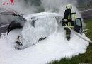 Oö: Fahrzeugbrand in Kirchschlag rasch gelöscht