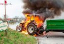 Nö: Traktor gerät während der Fahrt in Brand (+Video)