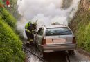 Nö: Fahrzeugbrand in den Kremser Weinbergen rasch gelöscht (+Video)