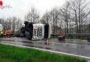 Oö: Umgestürzter Sattelschlepper blockiert die B144