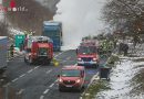 Oö: Fünf Feuerwehren bei Brand eines Lkw-Anhängers im Einsatz